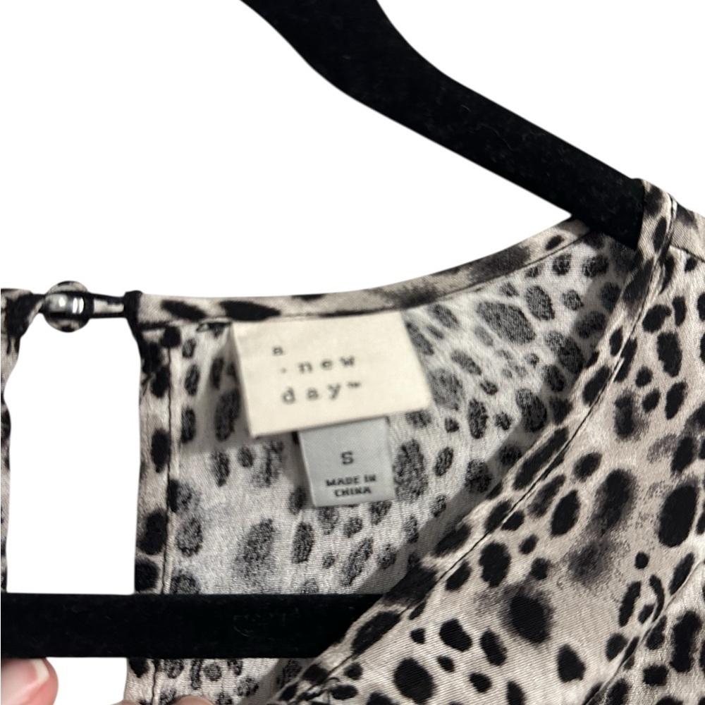 A New Day Women's Leopard Animal Print 3/4 Sleeve Tiered Dress Size‎ Small Boho - Picture 7 of 10